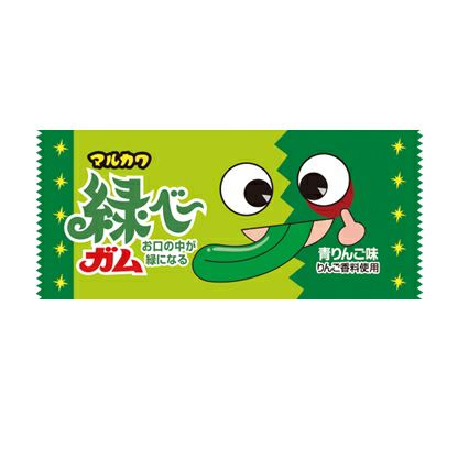 マルカワ 緑ベ～ガム（青りんご味） 50個 ミドリベ～ガム 駄菓子ガム